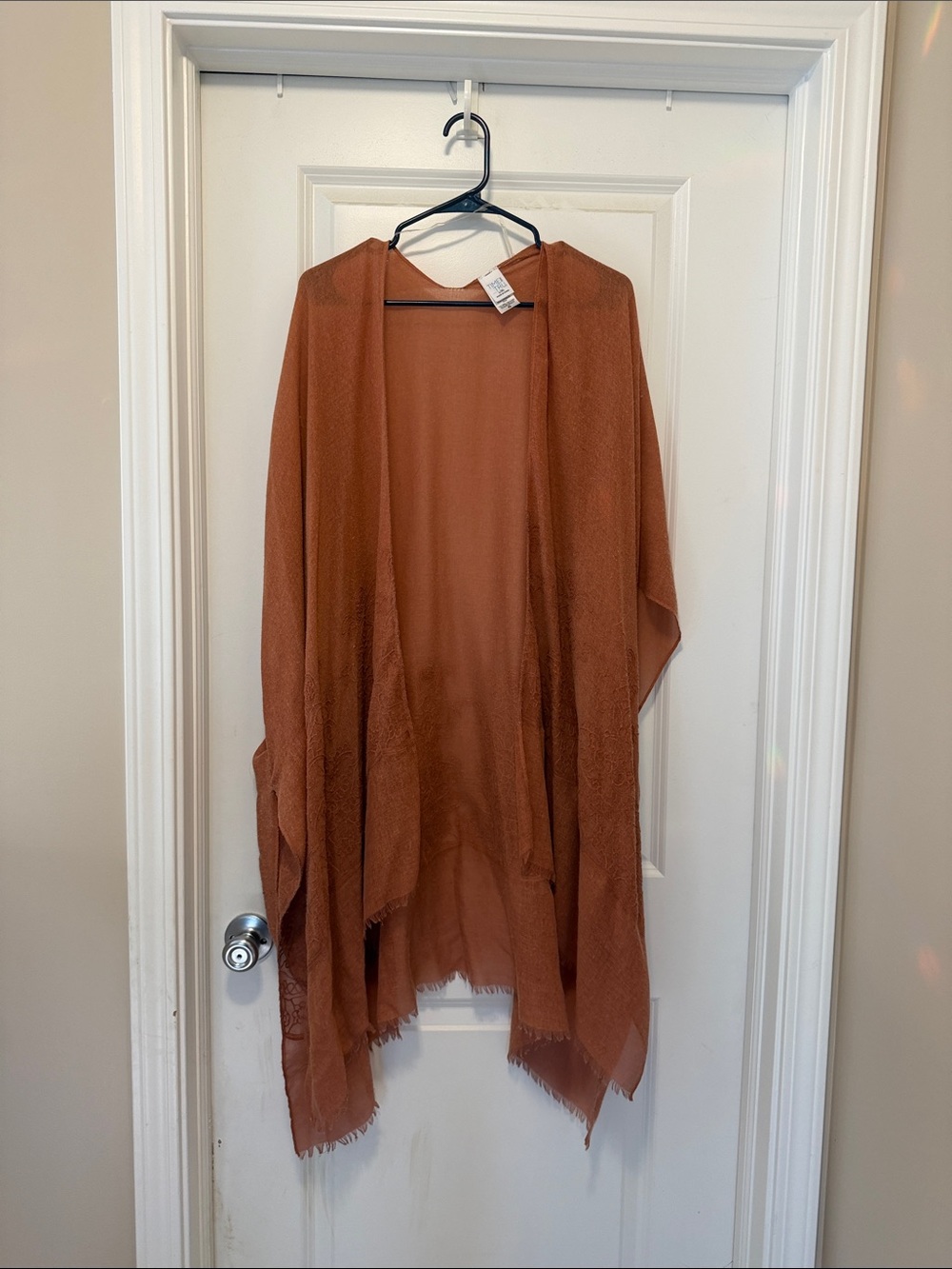 Time and Tru Rust Open-Front Women's Poncho Wrap